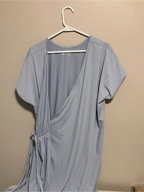 Columbia plus size blue wrap dress